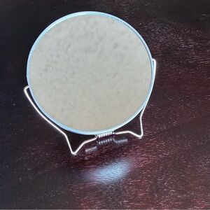 Round Silver Tabletop Mirror